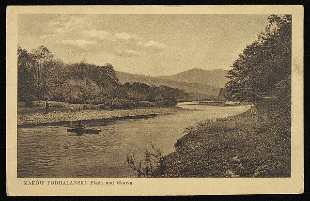 Postcard from 1936 showing a rural landscape