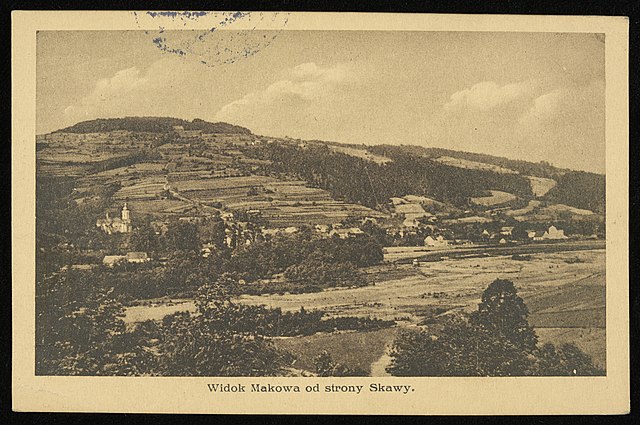 Postcard from 1930 showing a rural landscape